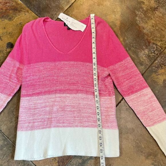 NWT Marble Ombre Color Block V-neck Sweater Small - Picture 5 of 11
